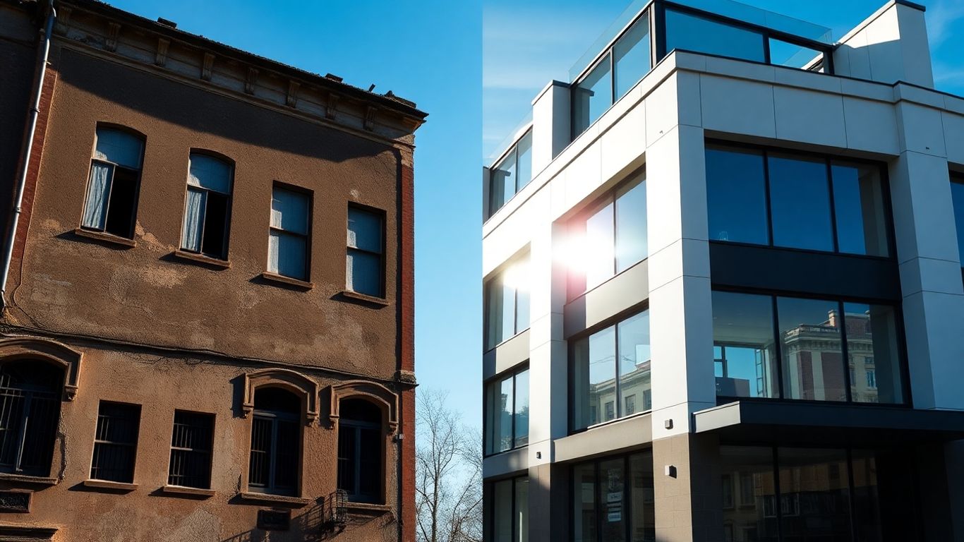 Clădire veche transformată în spațiu modern