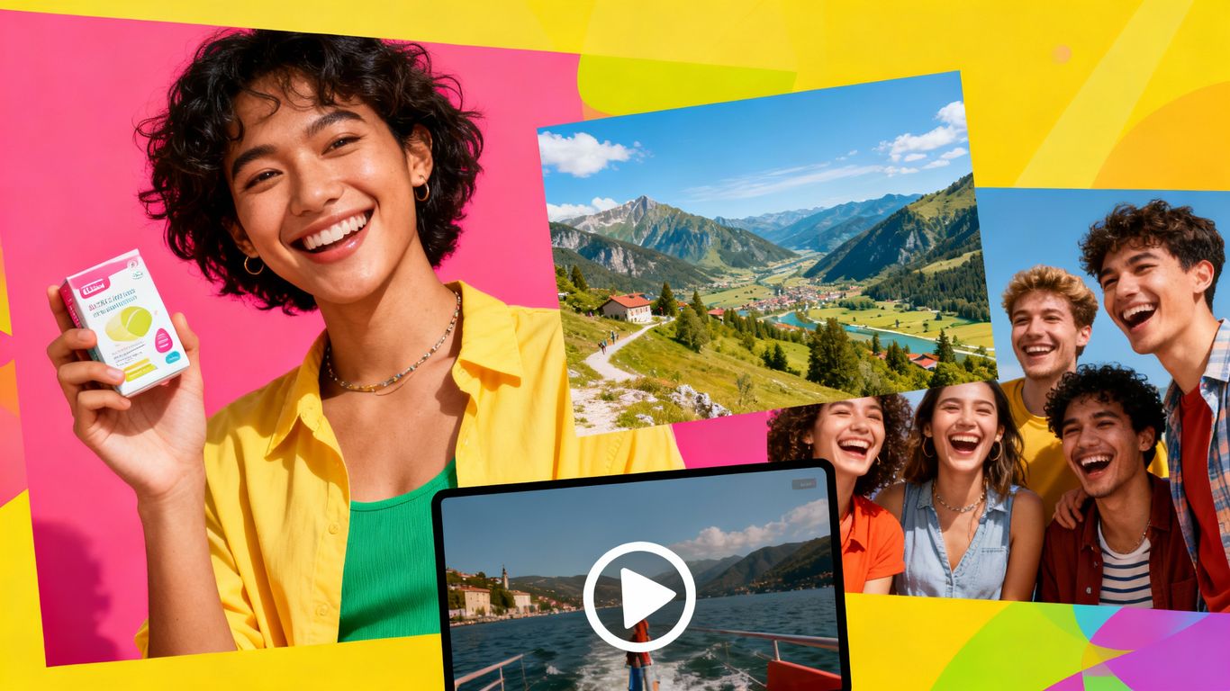 Collage of engaging Facebook post visuals.