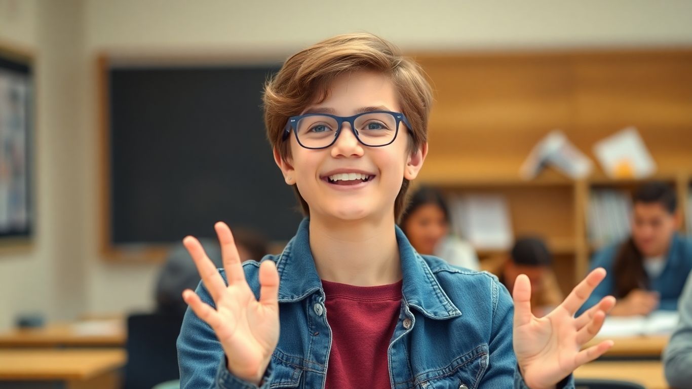 Person speaking confidently during a test.