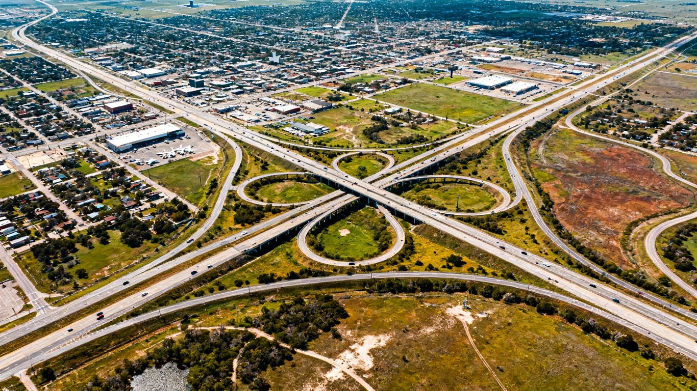 Texas highways connecting diverse landscapes from urban to rural.