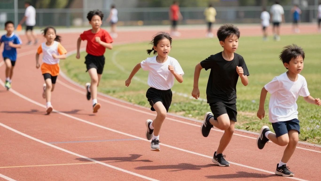 Kids participating in track and field events at Balmoral Little Athletics.