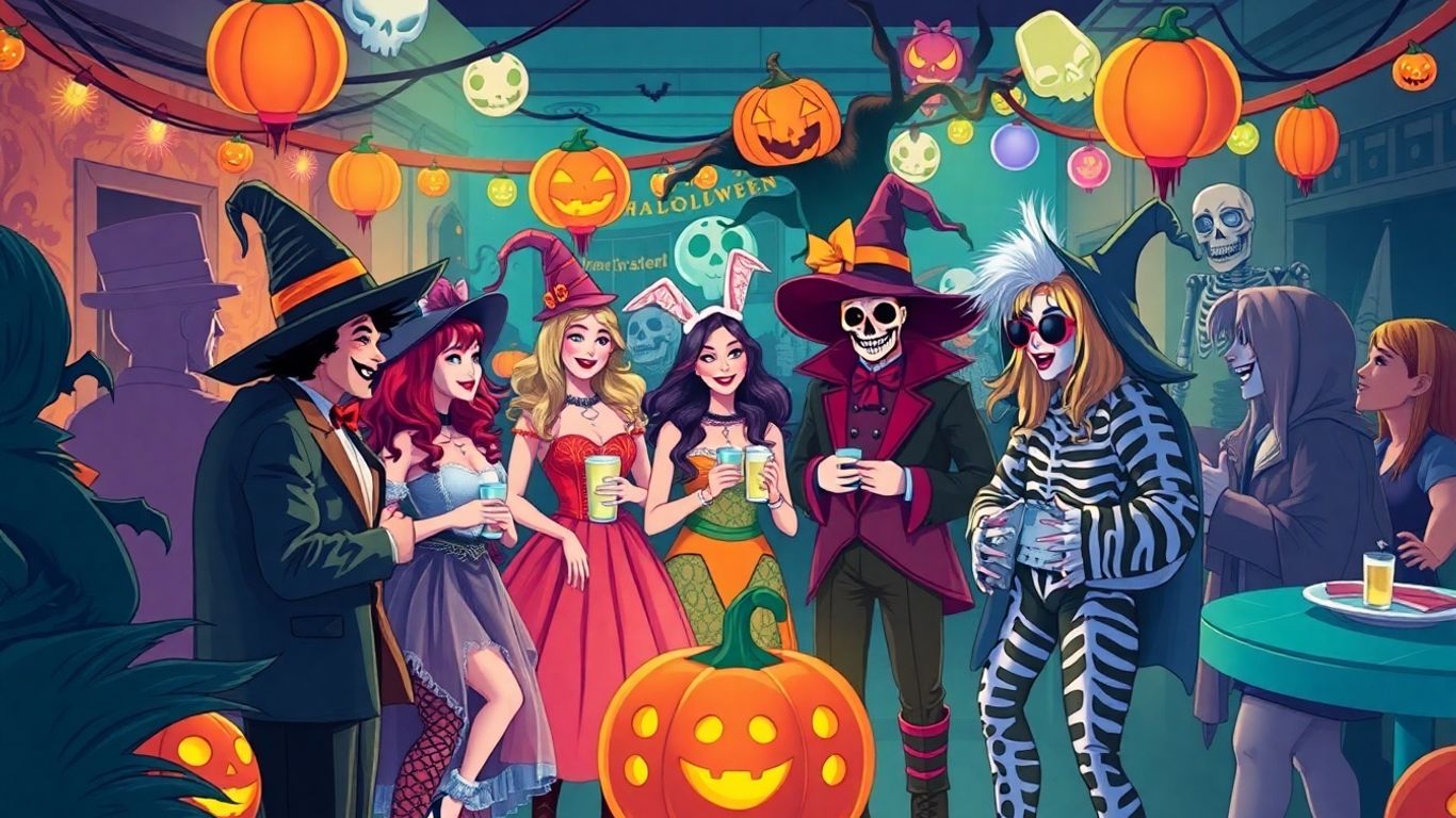 Celebrity Halloween party with costumes