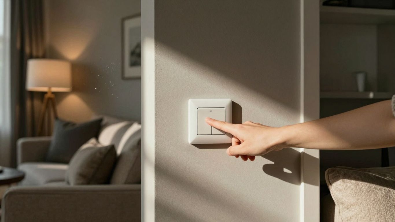 Glühbirne mit Energiesparsymbol und grünen Blättern