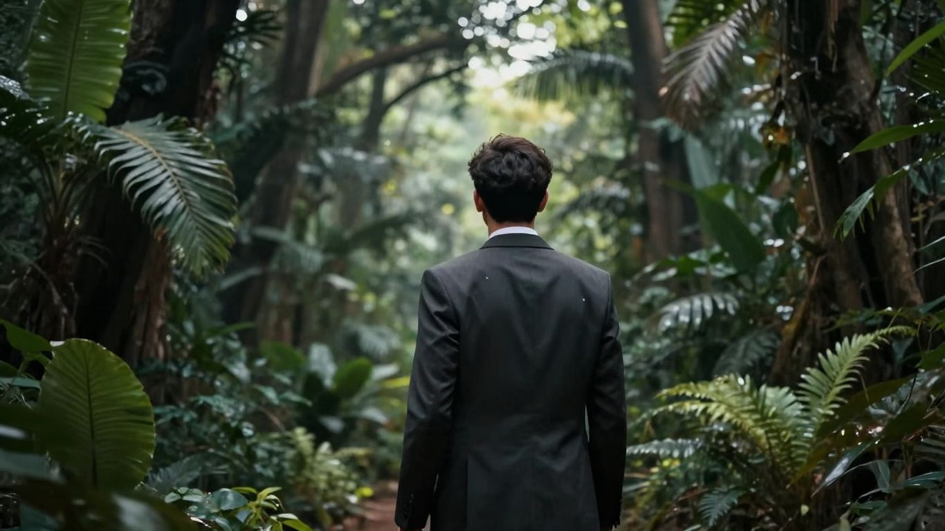 Entrepreneur looking towards a bright future, symbolizing growth.