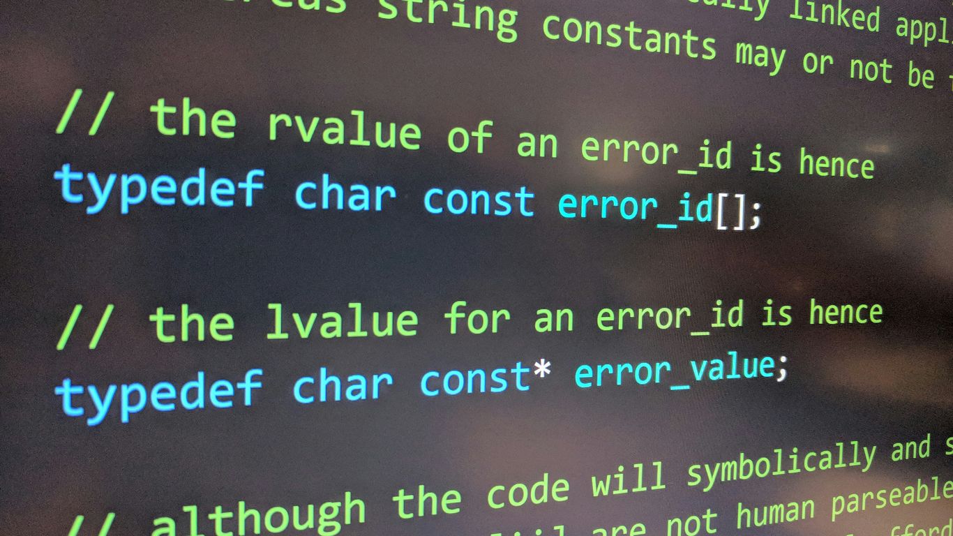 a close up of a computer screen with code on it