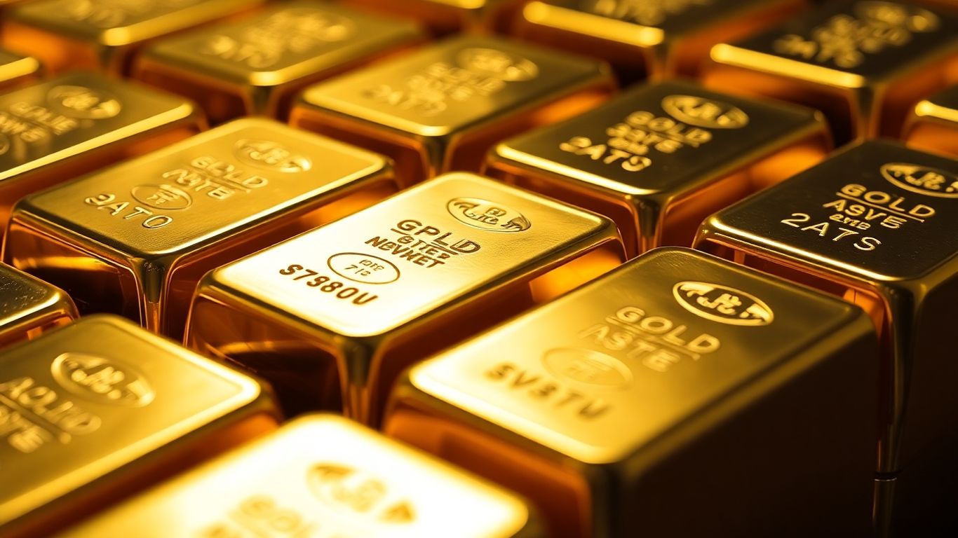 Stack of gold gram bars