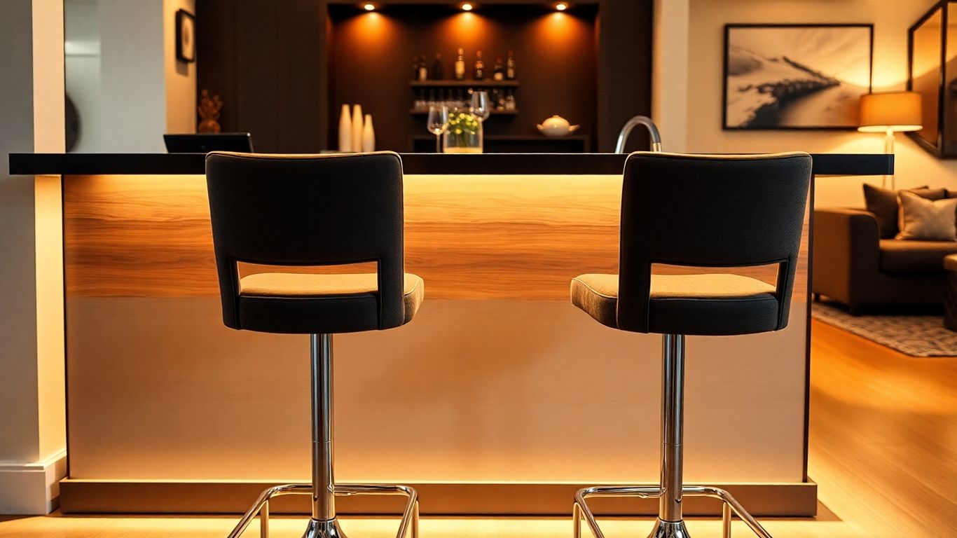 Modern home bar with stools