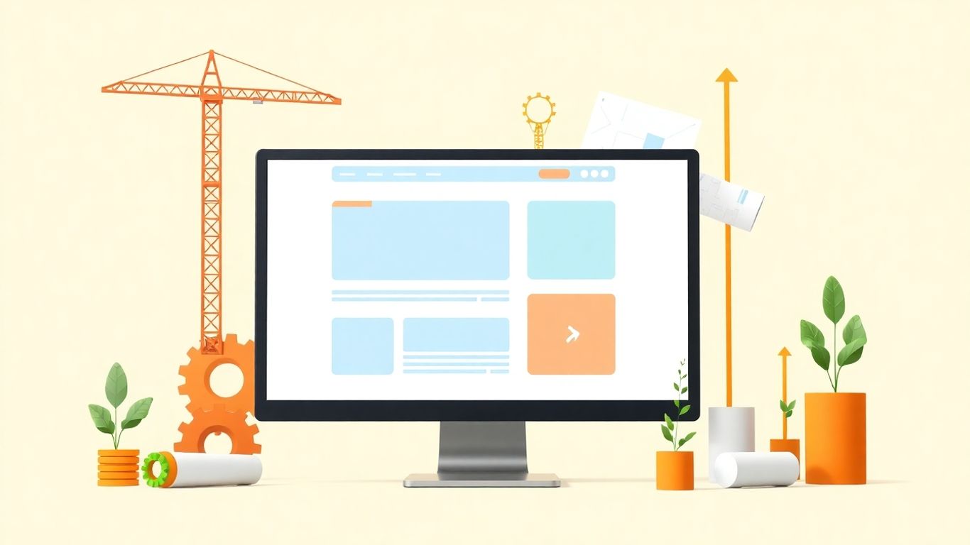 Modern website construction tools with growth elements