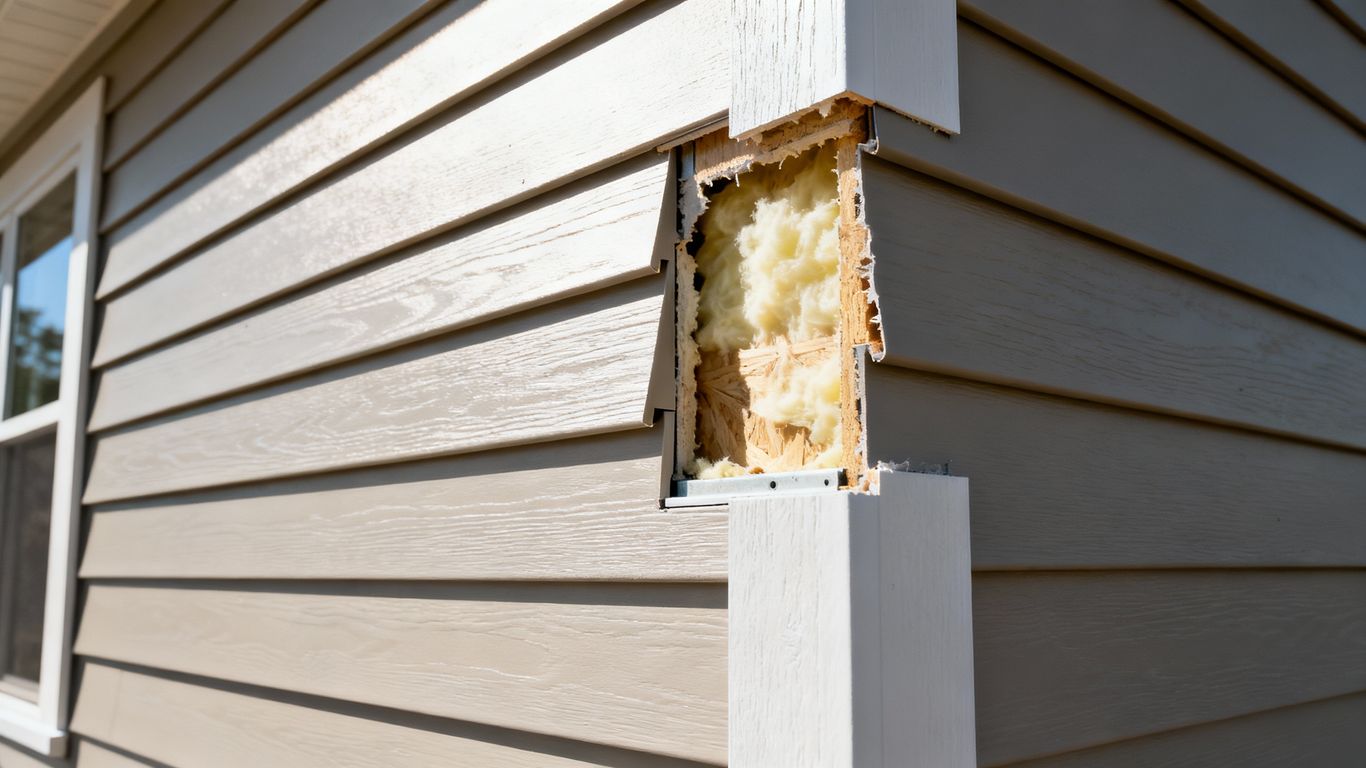 House with new, insulated siding installed.