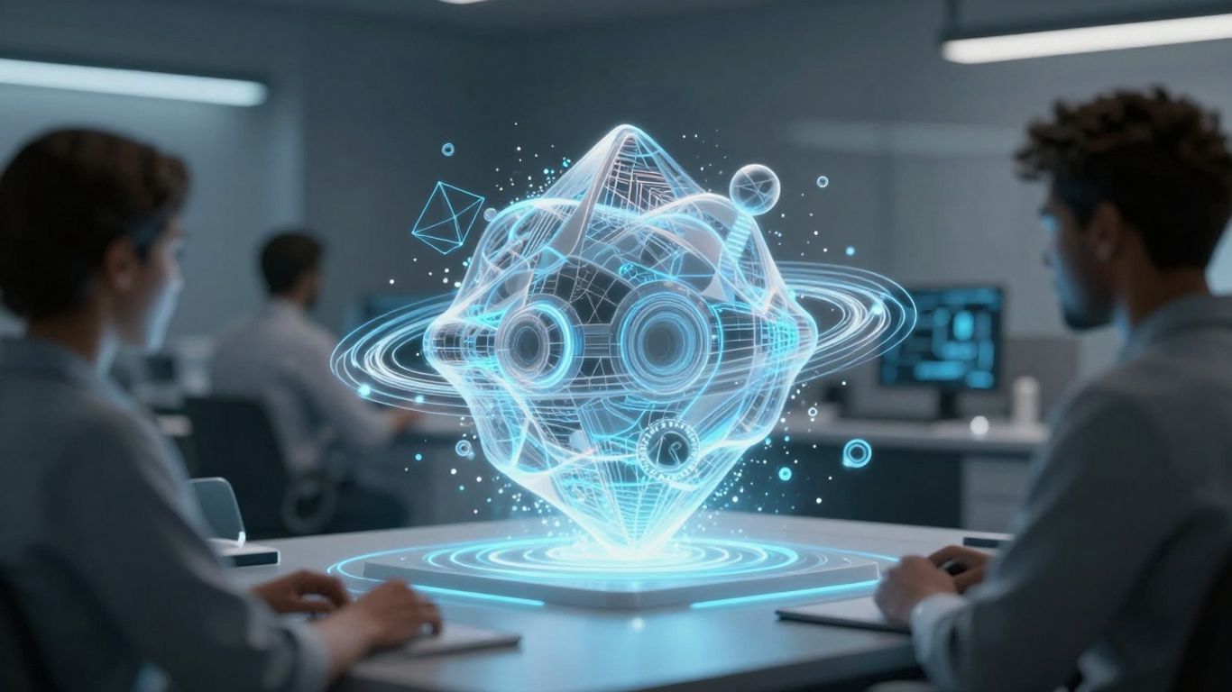 IA acelerando a criação de modelos 3D complexos.