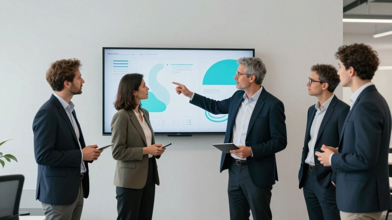 Menschen im Büro diskutieren über digitale Transformation