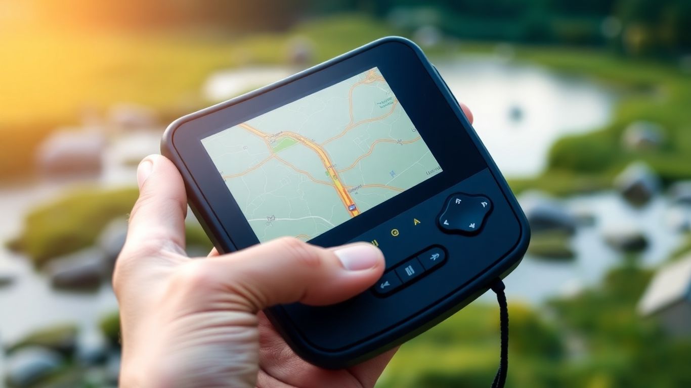 Outdoor GPS Gerät mit Karte und Hand