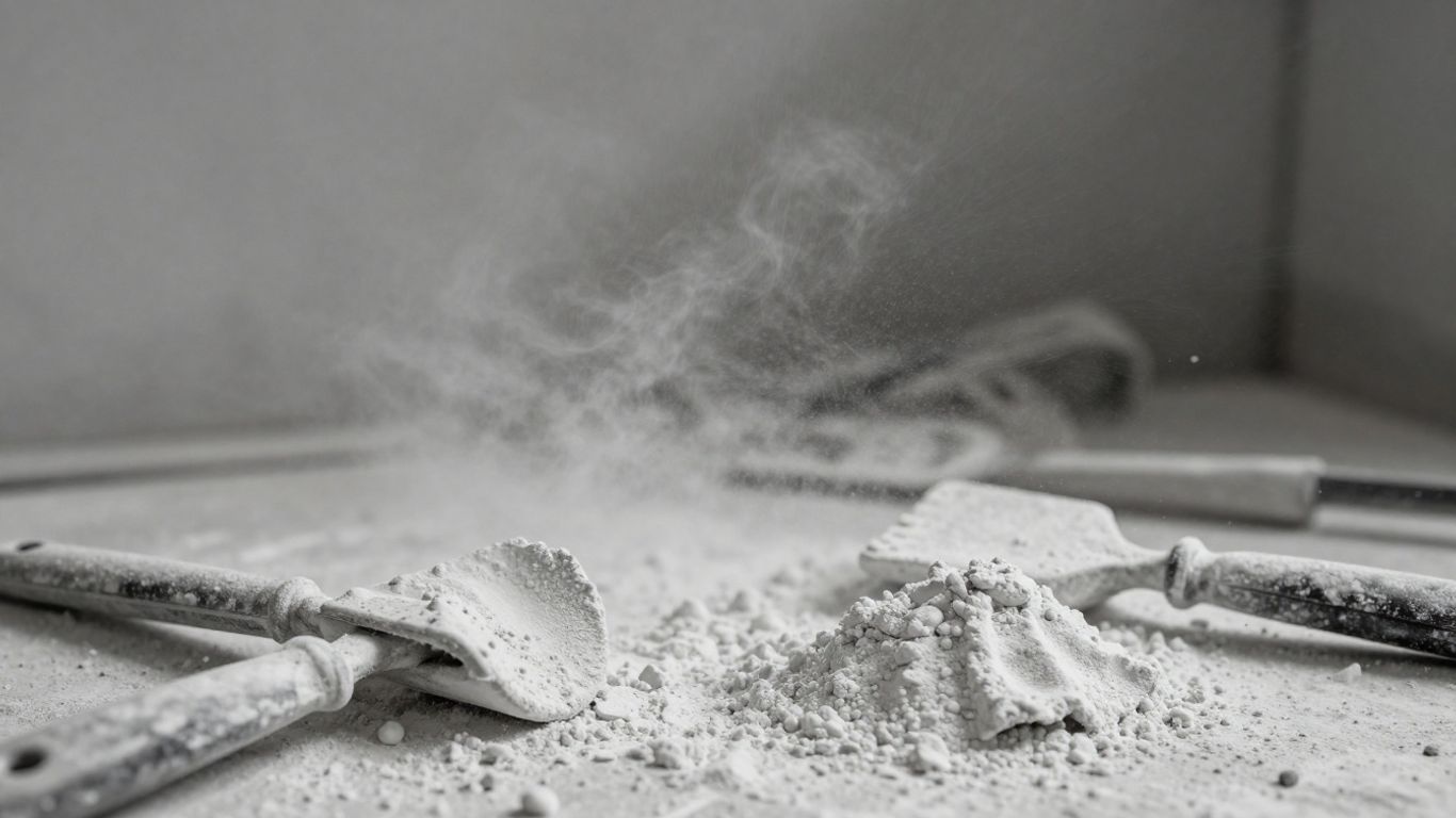 Plaster dust covering a room after construction.