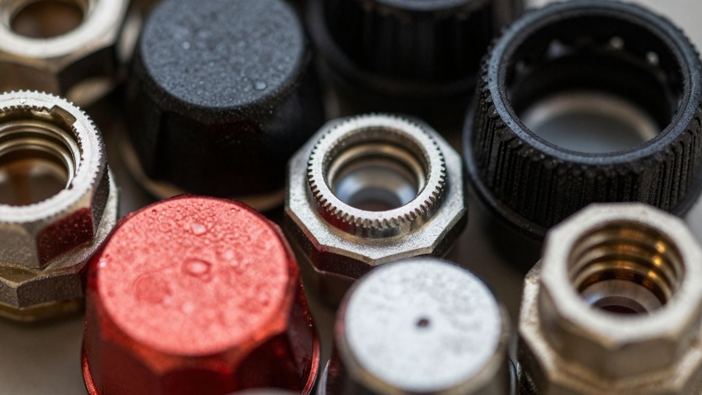 Truck and car valve caps comparison.