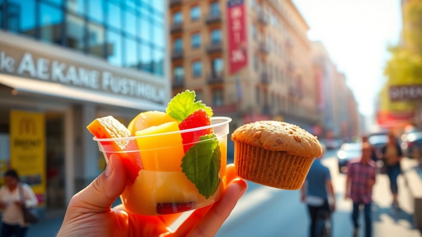 Healthy fast food breakfast on the go