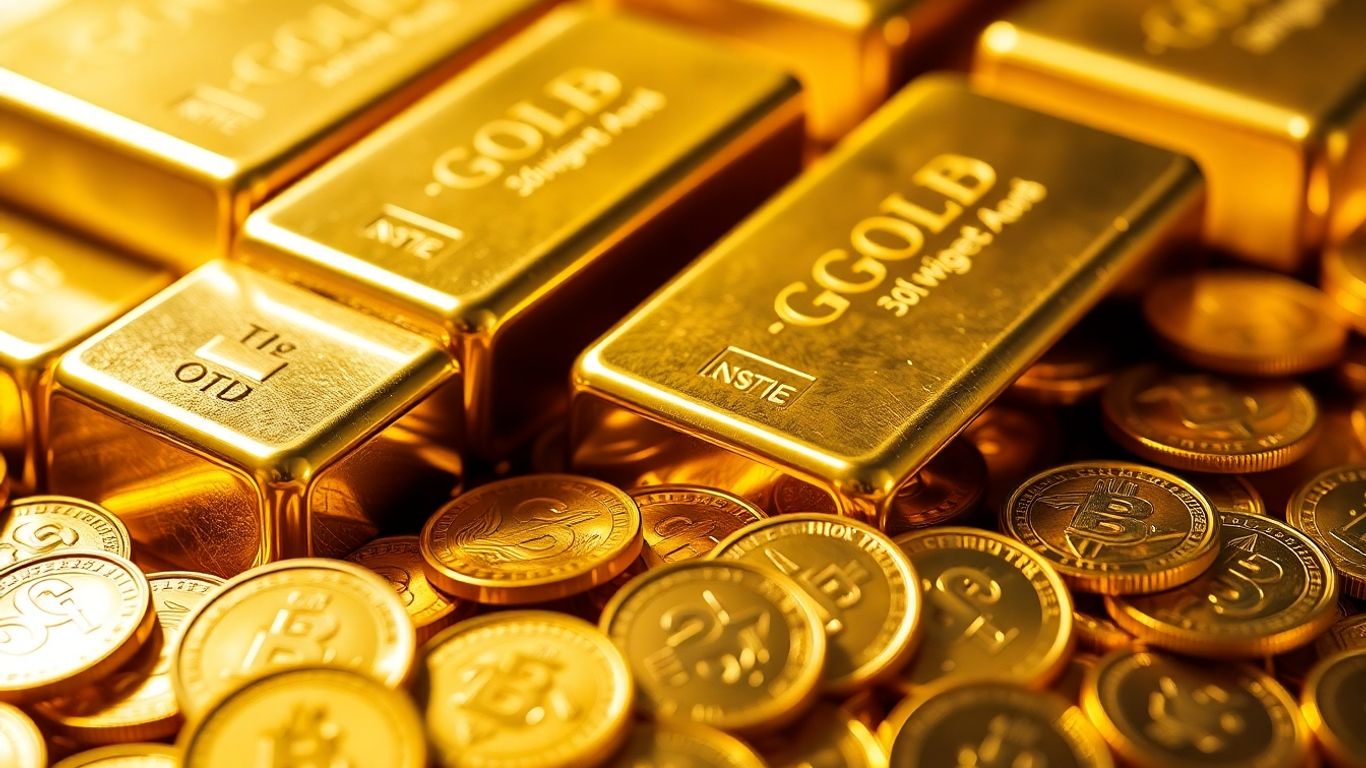 閃亮的金條和金幣