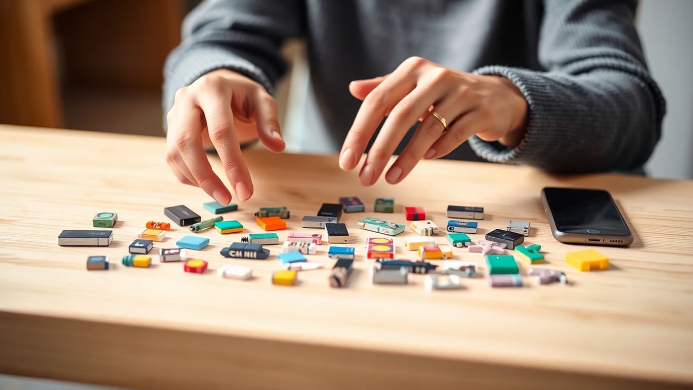 Person selecting products for an online store.