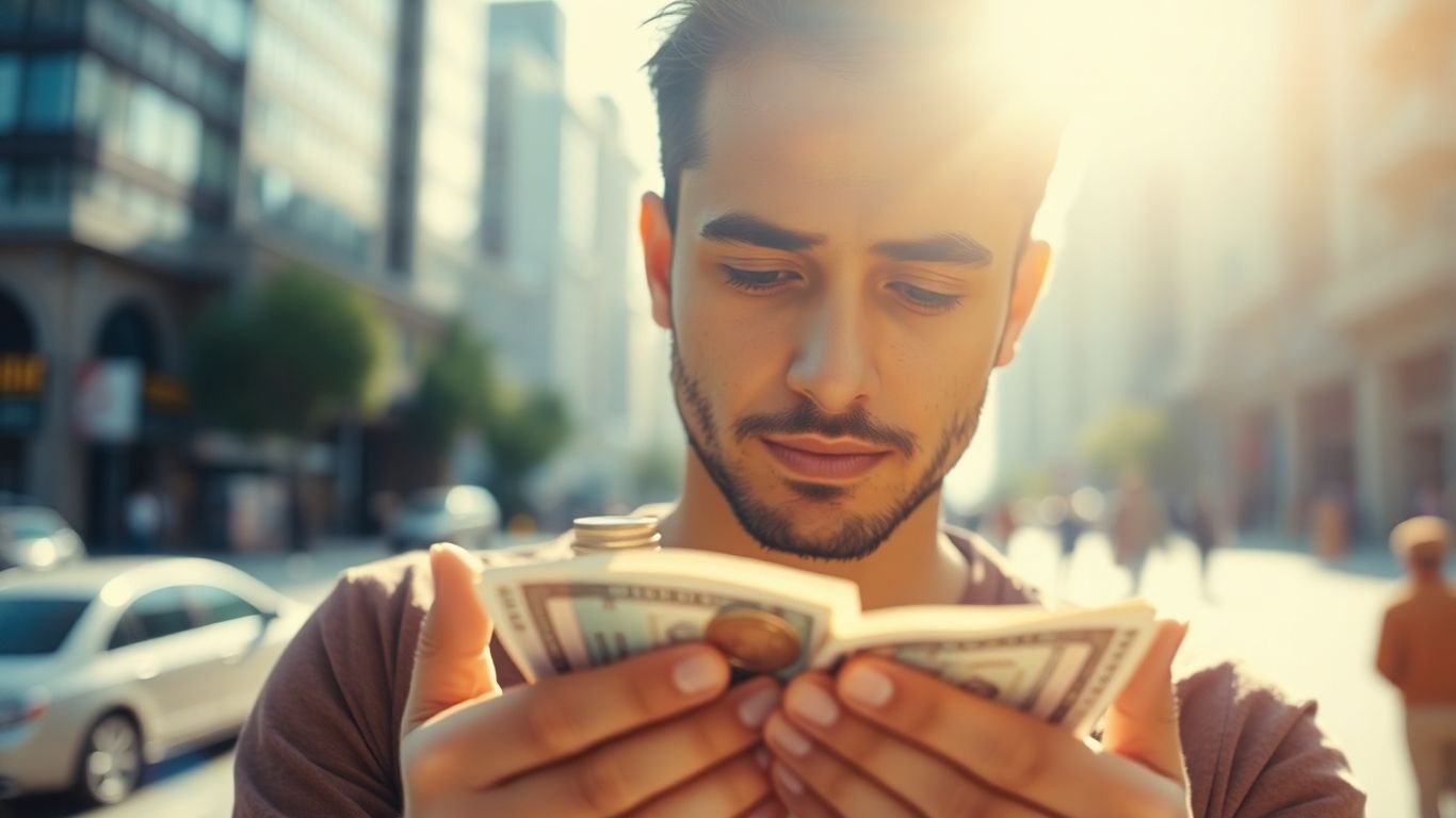 Person with money, symbolizing financial well-being.