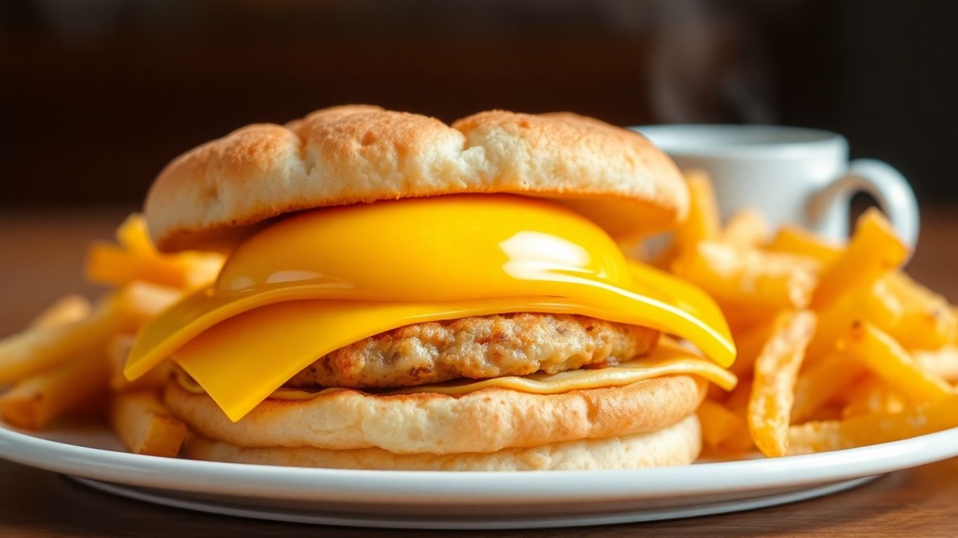 Healthy McDonald's breakfast options with McMuffin and hash browns.