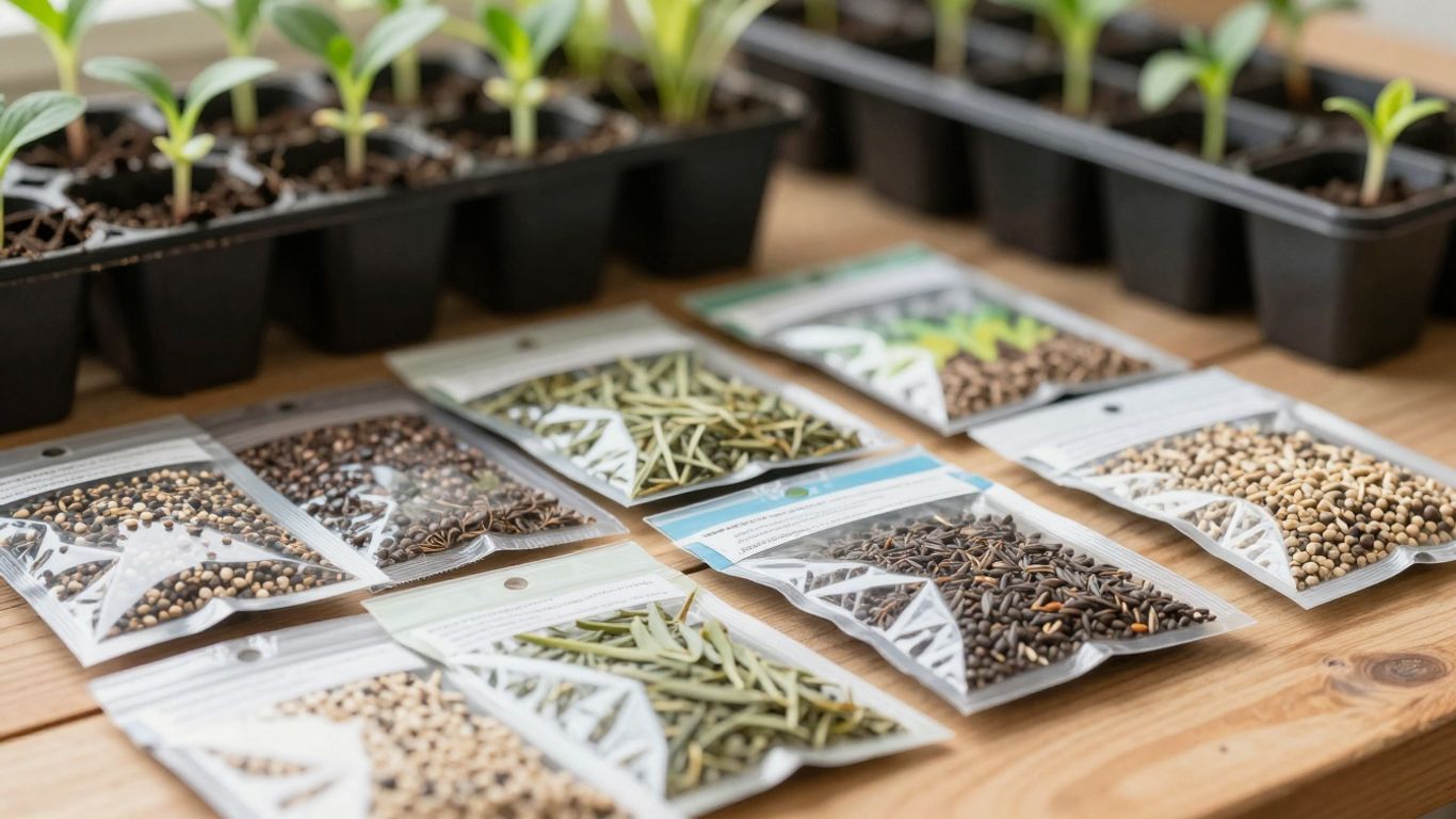 Saatgut und junge Pflanzen für die Gartensaison