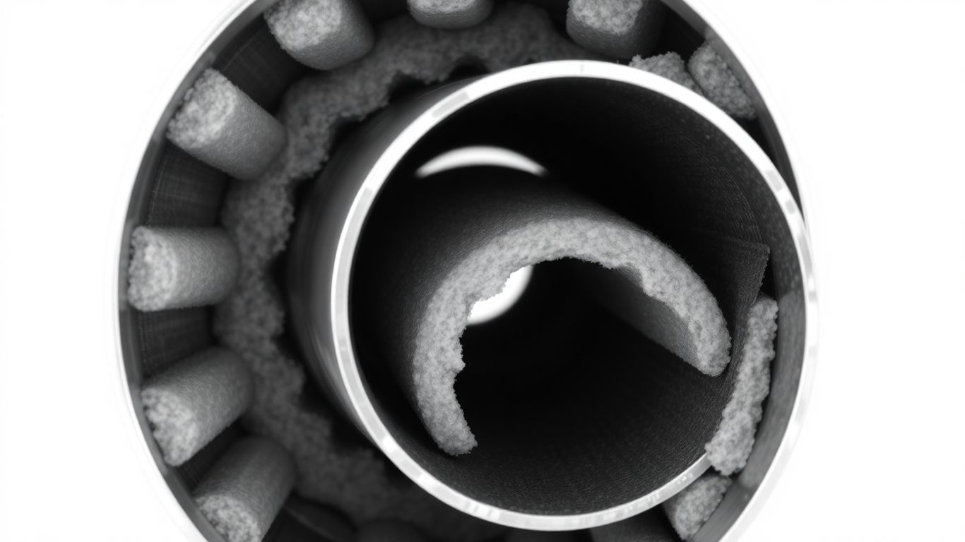 Gaine de ventilation isolée avec vue en coupe