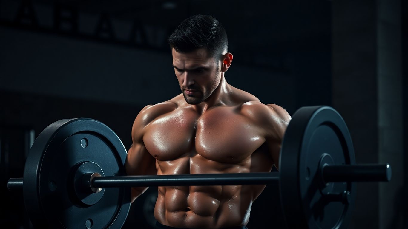 Man lifting weights during exercise