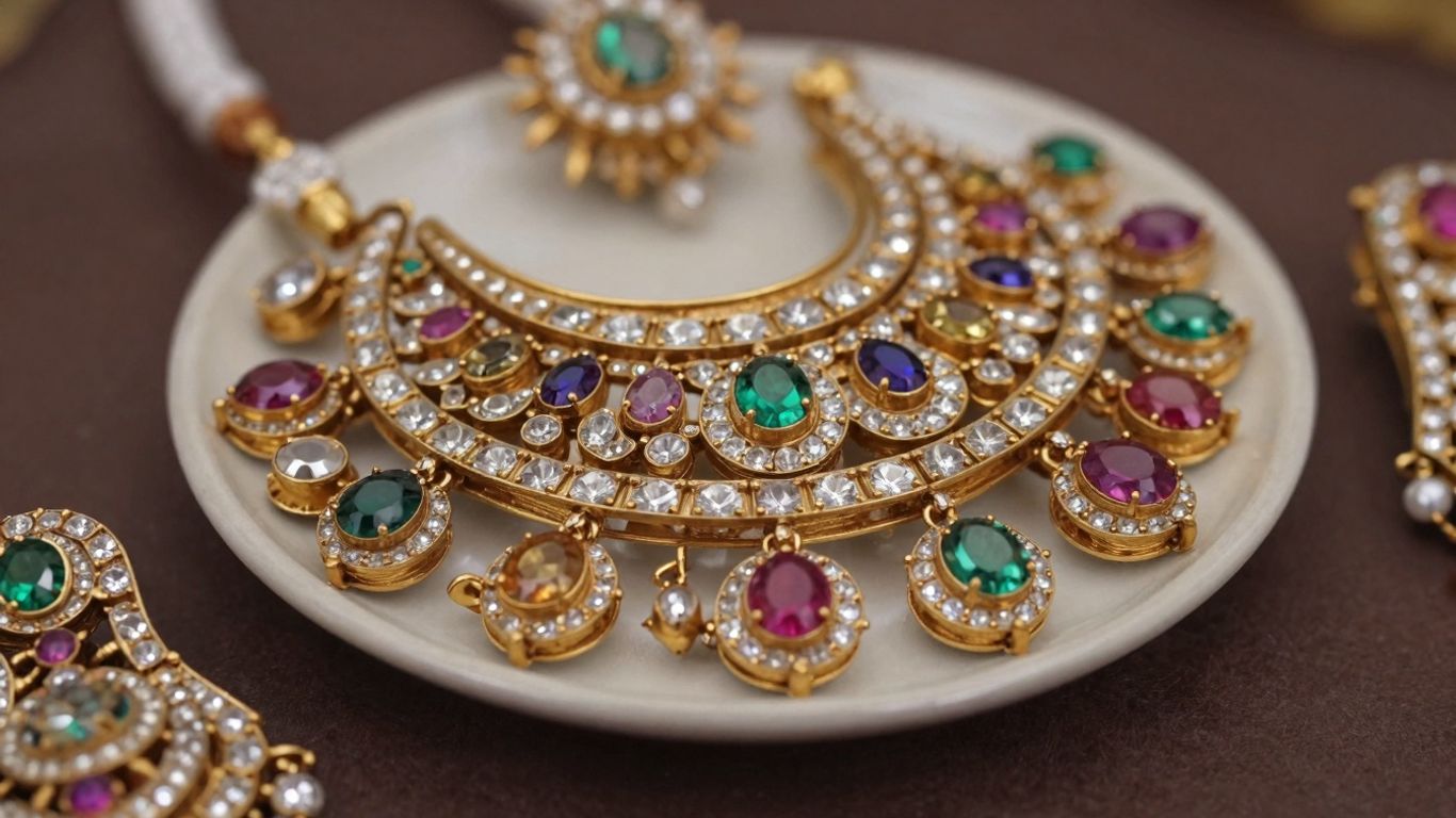 Exquisite Polki jewellery set with uncut diamonds and gemstones.