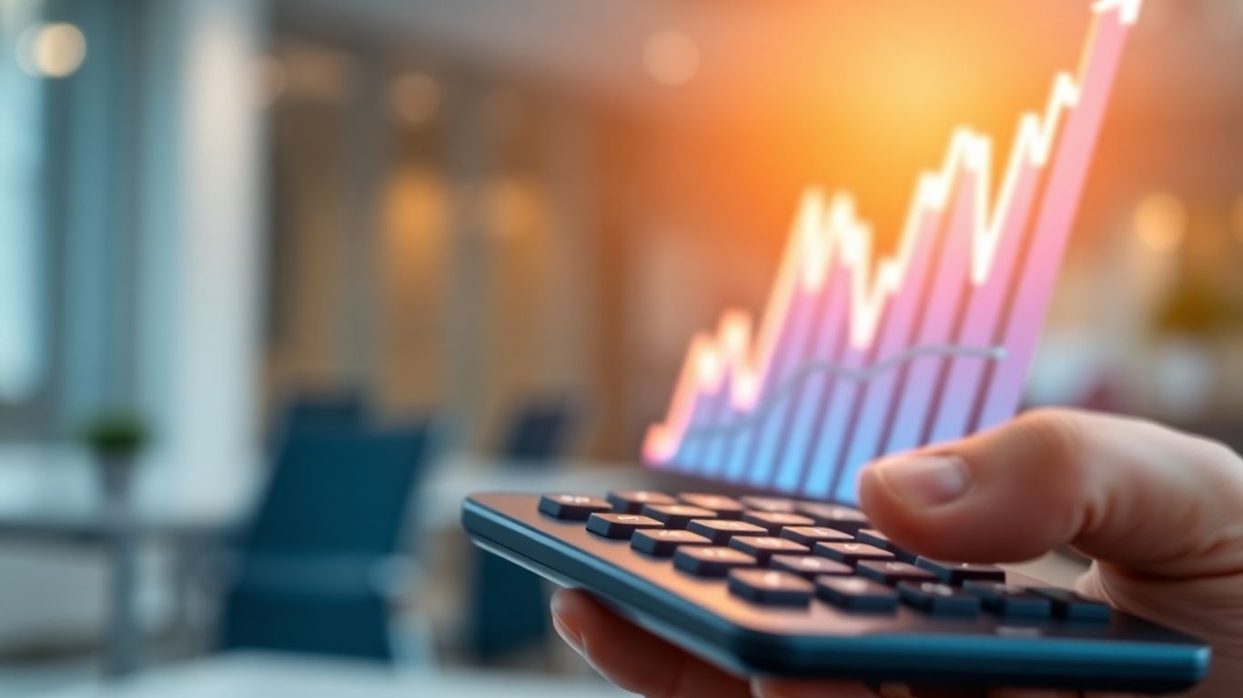 Calculator with financial chart