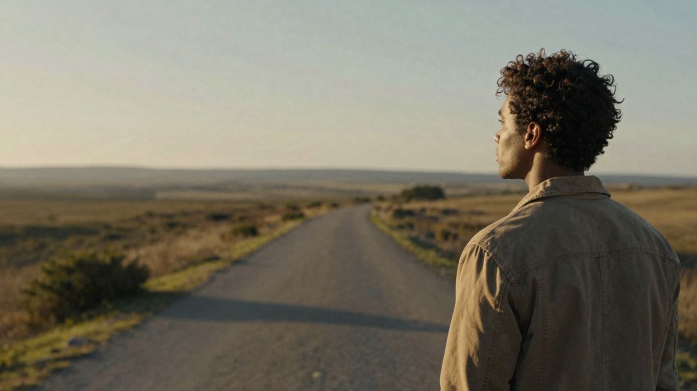 Person looking towards a bright future with opportunity.