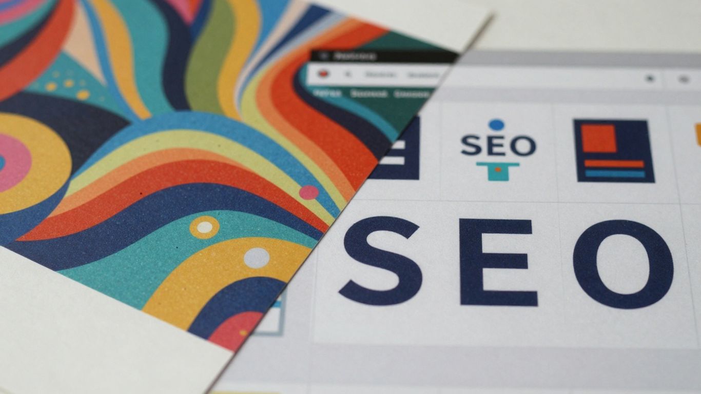 Creative design merging with website optimization elements.