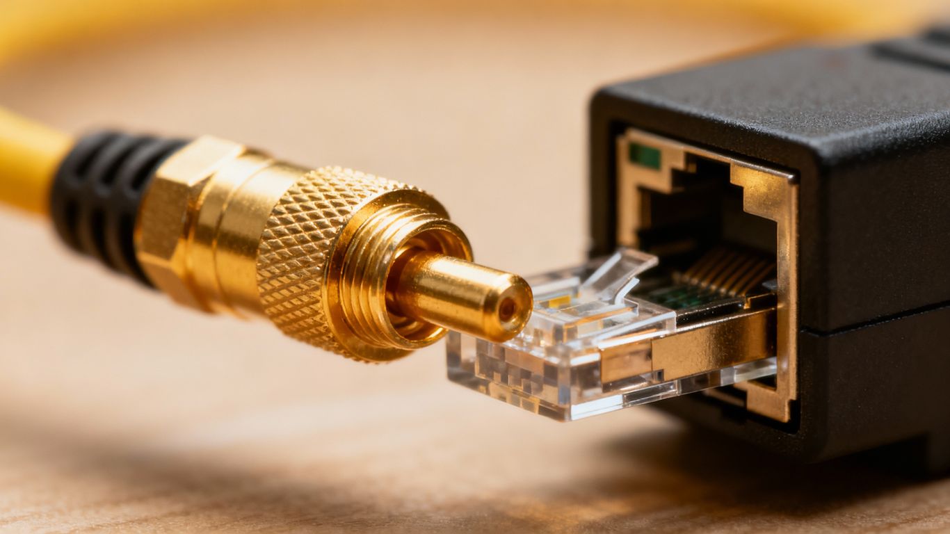 Coaxial to Ethernet adapter connection