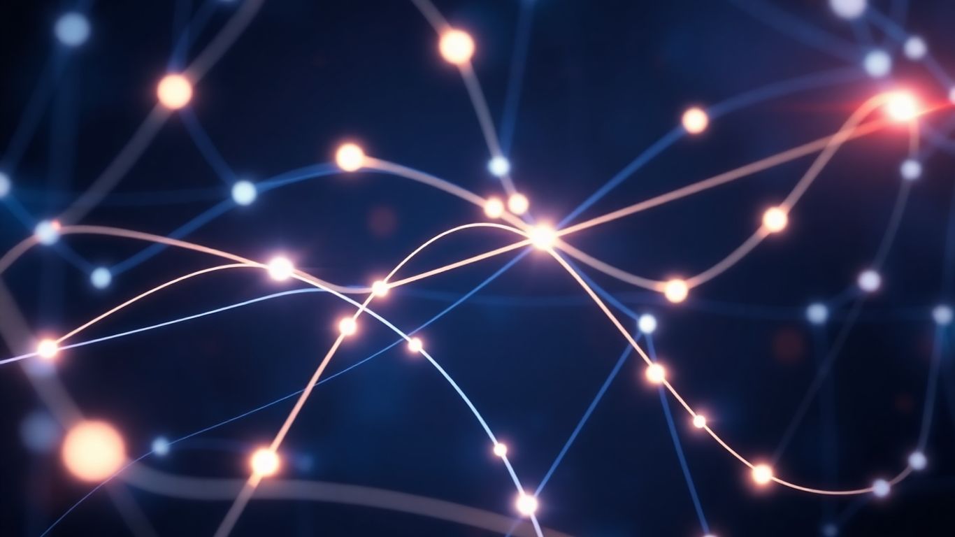 Interconnected digital links forming a complex network.