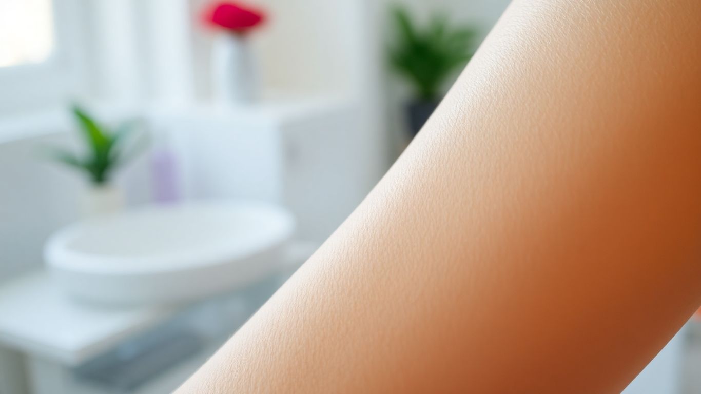 Smooth skin after laser hair removal treatment.