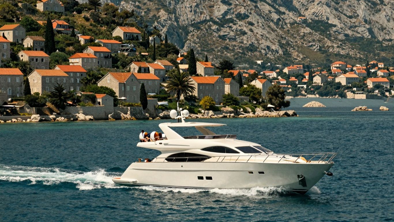 Yacht sailing Adriatic Sea near Croatian coast
