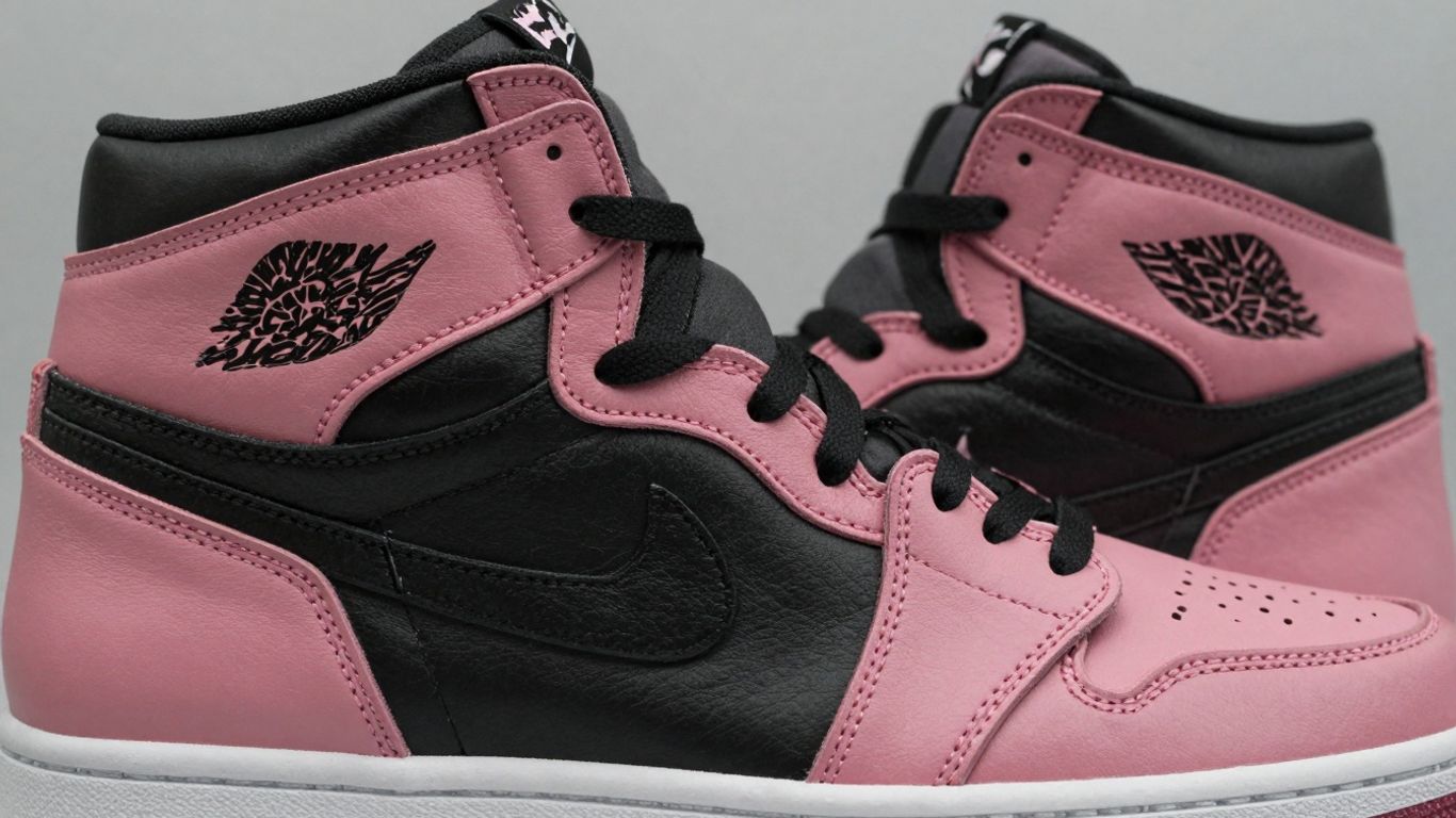 Pantofi sport Jordan 1 Pink cu design distinctiv.