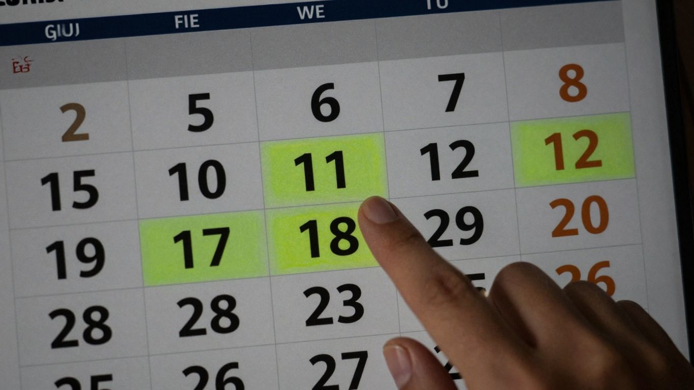 Calendário com datas de pagamento do abono salarial PIS/PASEP.