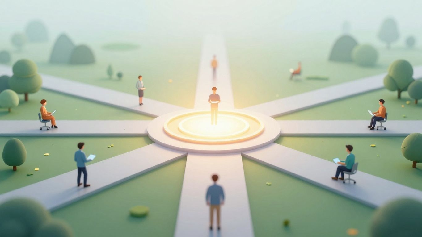 Digital pathways leading to inclusive technology access.