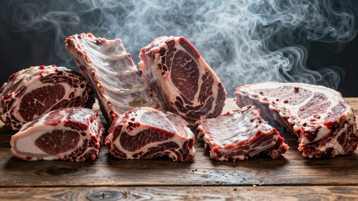 Various cuts of meat for smoking