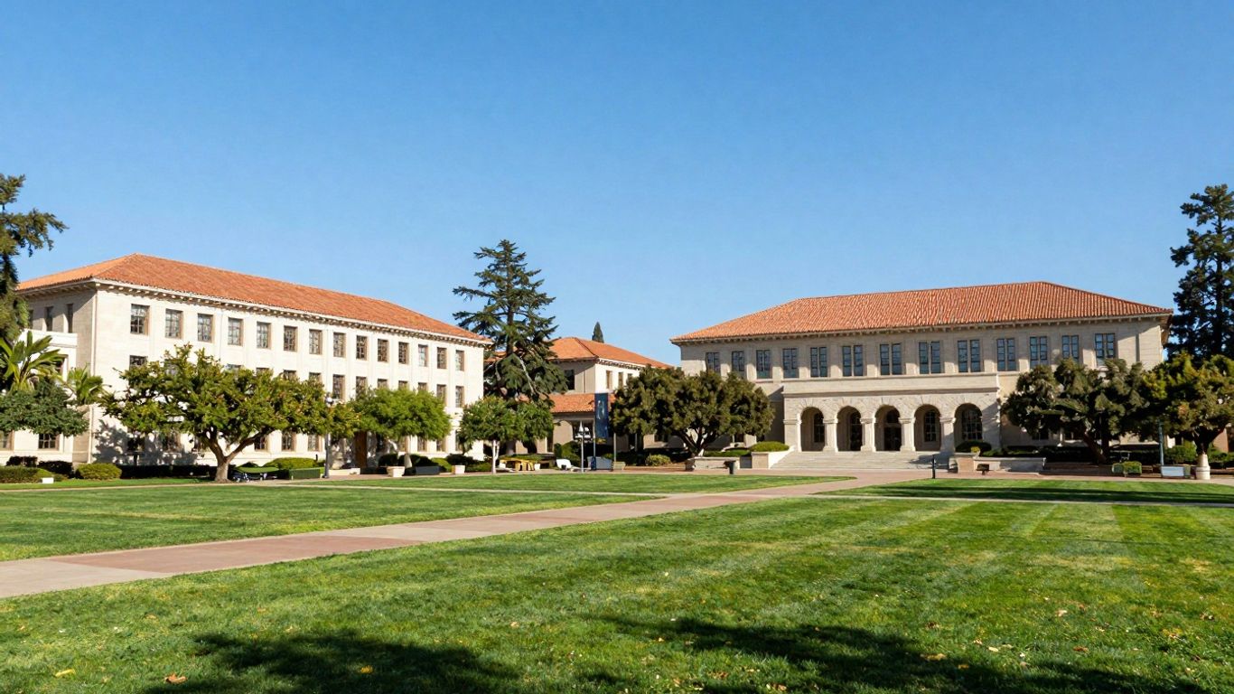 California Institute of Technology campus buildings and greenery.
