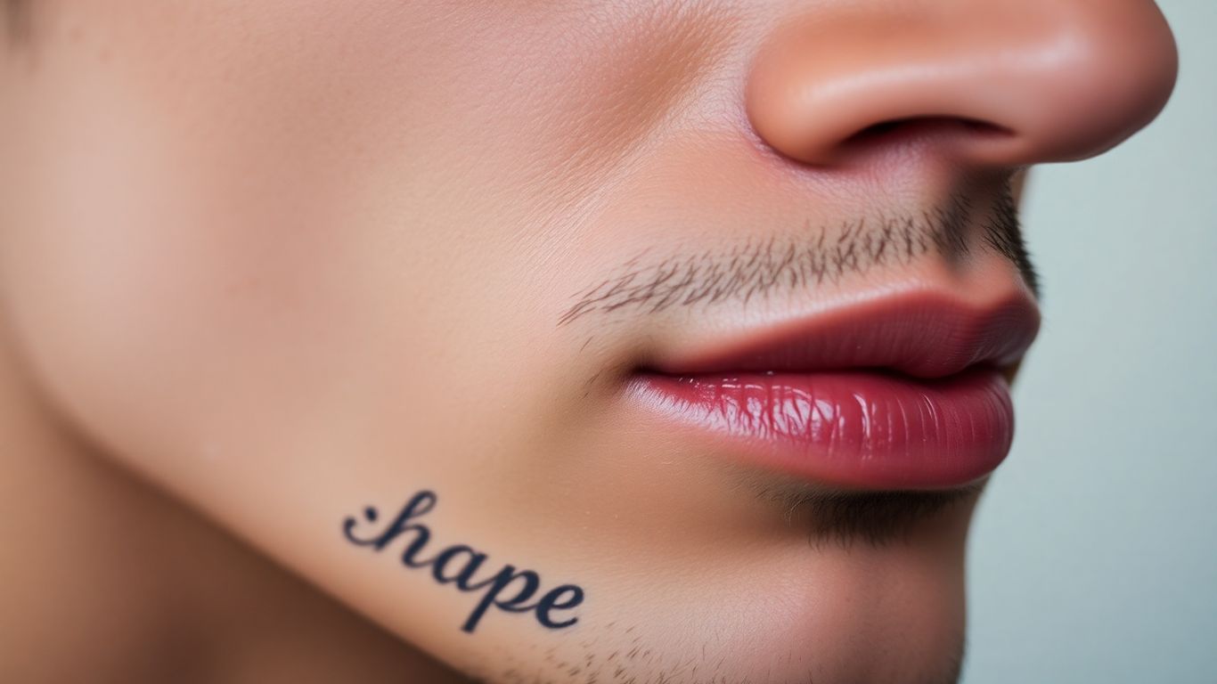 Man's smooth, freshly shaved jawline.