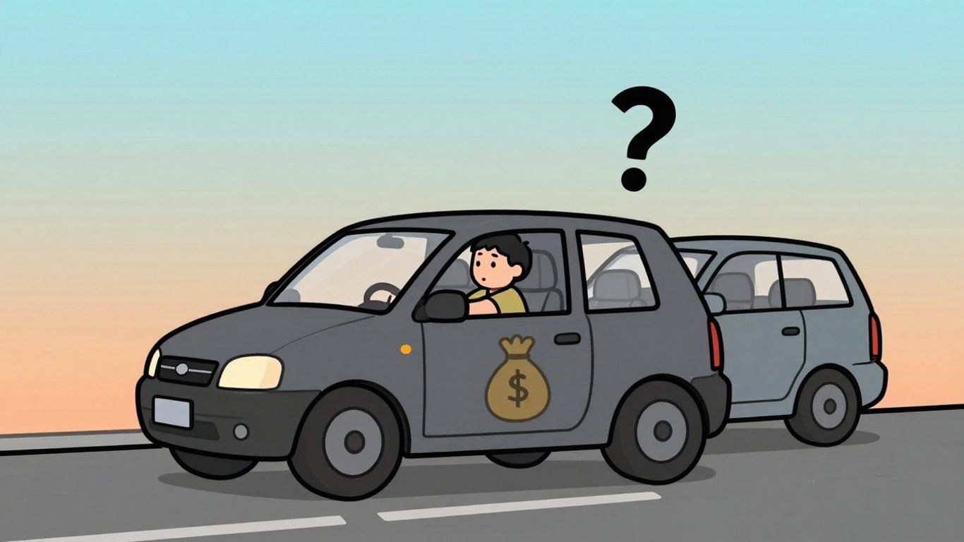Cartoon car trade-in illustration