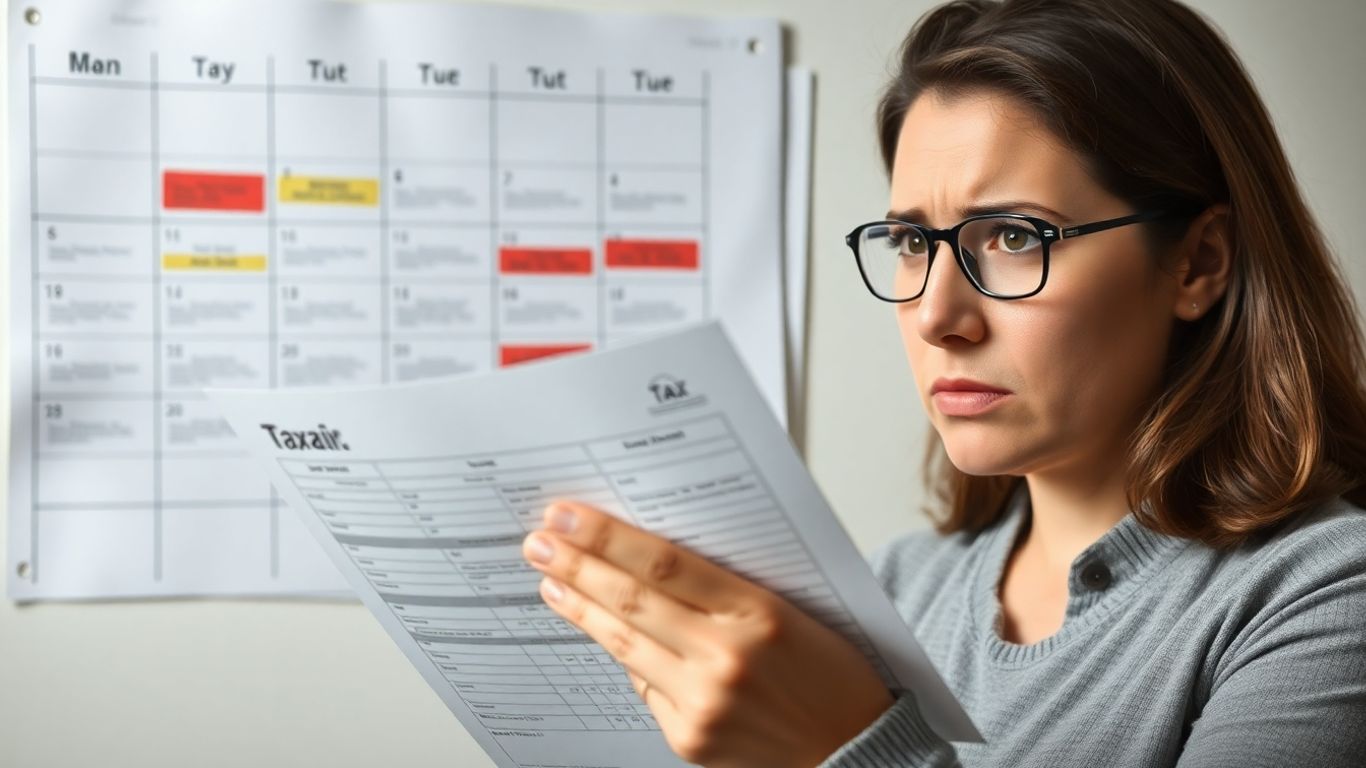 Calendário com datas importantes para pagamento do IRS.