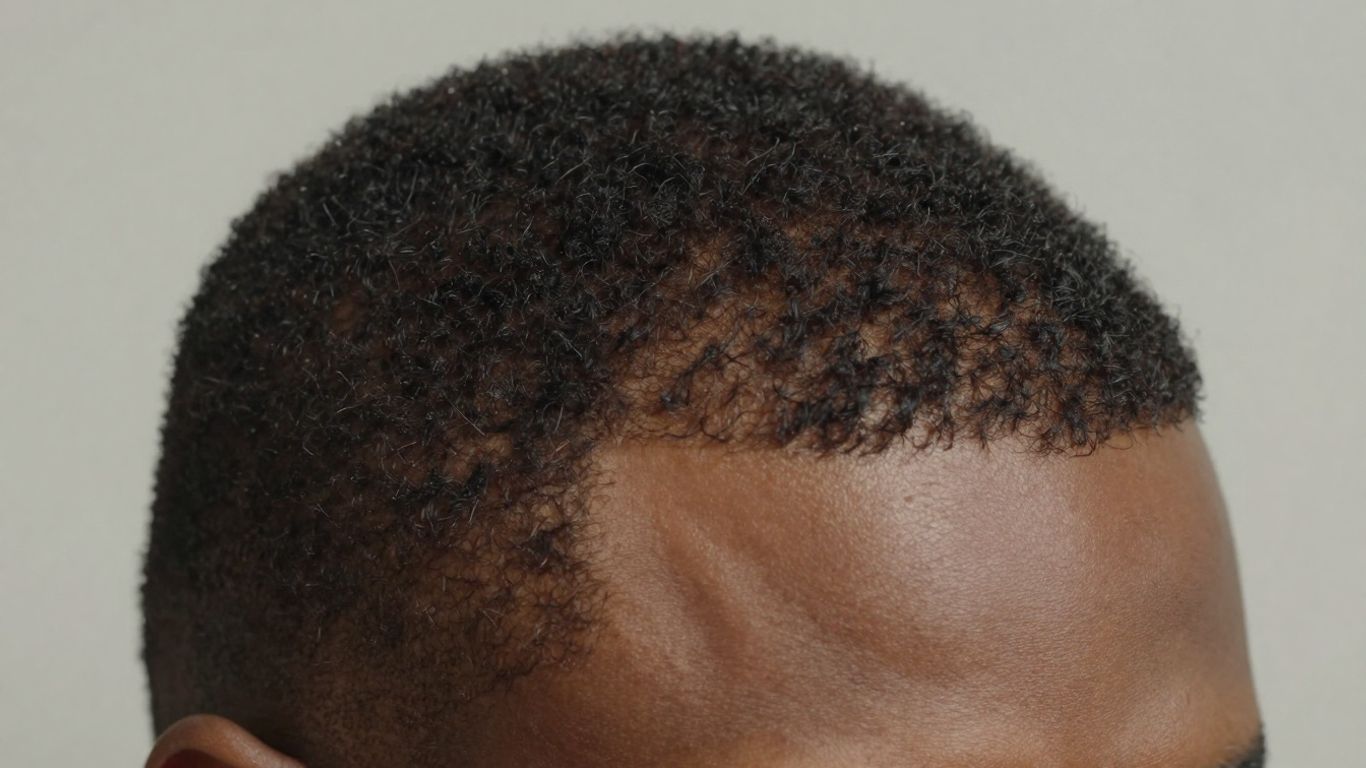 Man's hair growth progression over time