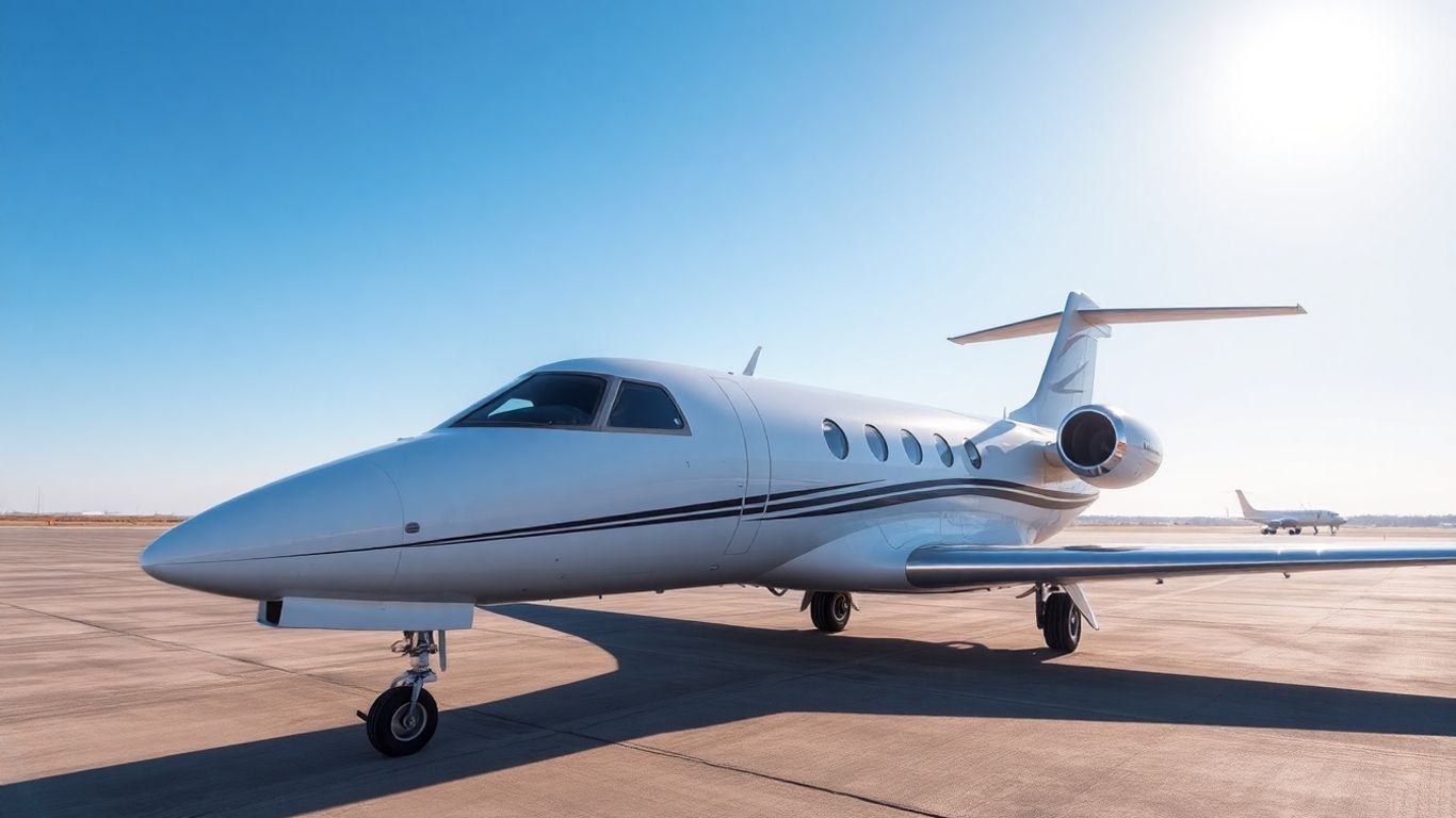 Private jet on tarmac