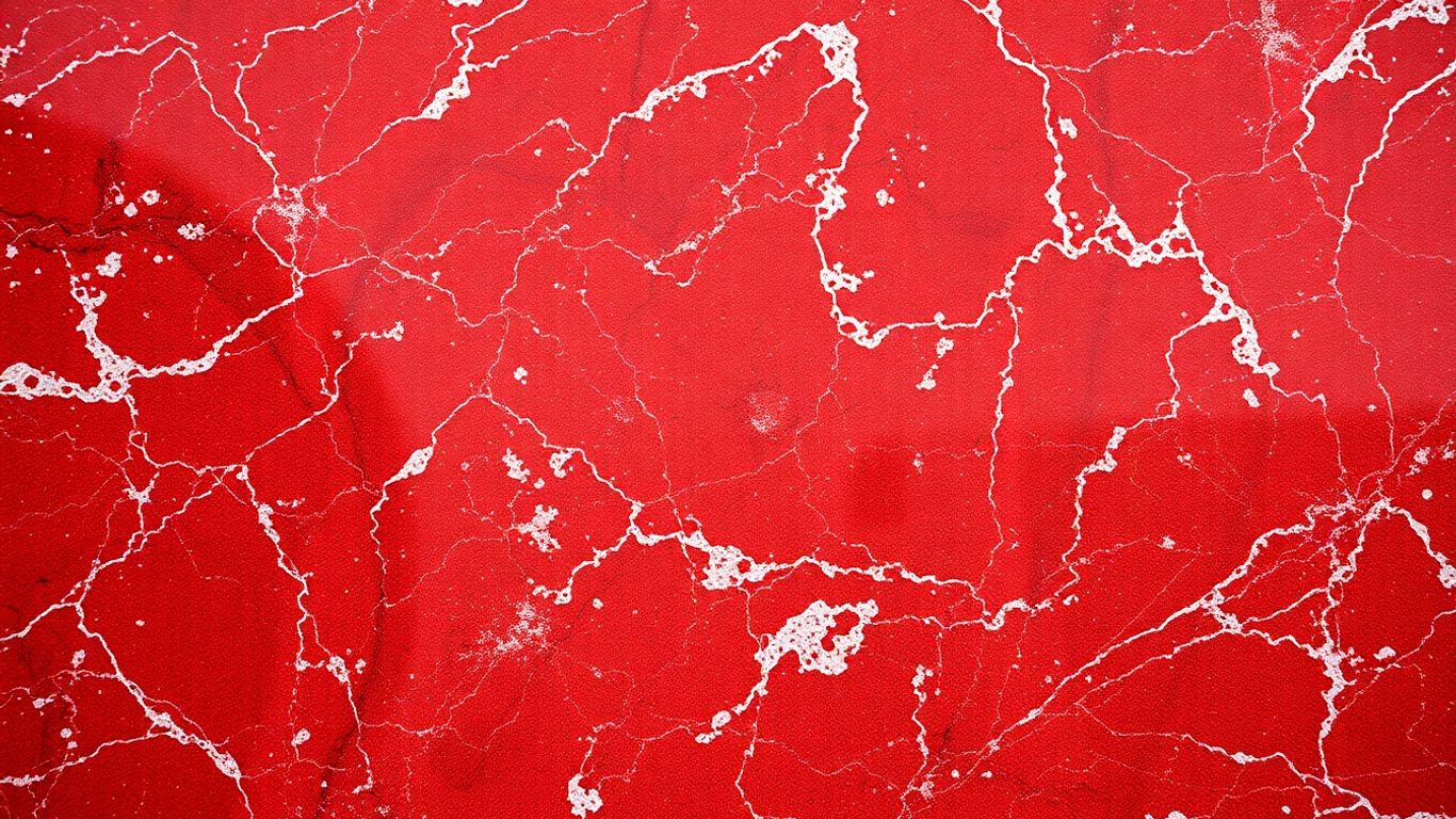 Polished red marble with deep crimson veins.