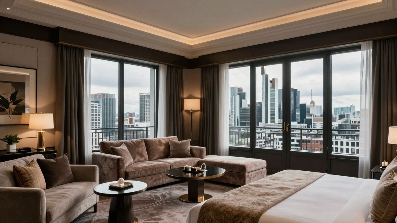 Luxuriöse Hotelsuite in Frankfurt mit Stadtblick
