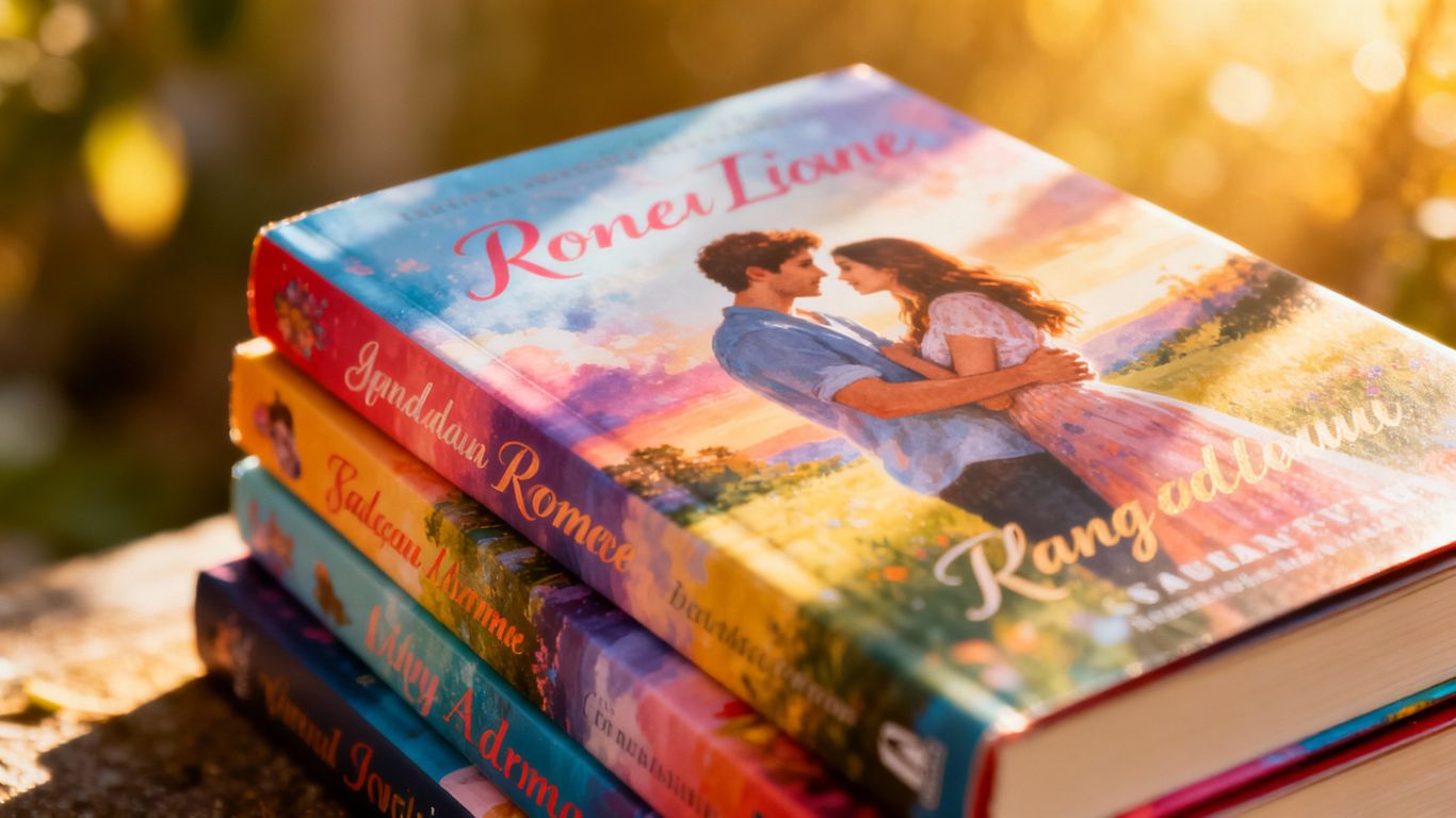 Young adult romance book covers stacked together.