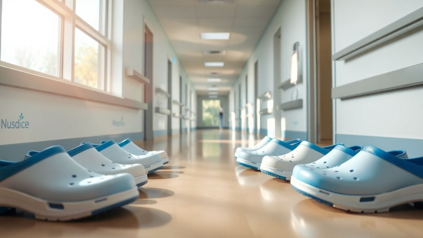 Медицински чехли в болнична обстановка