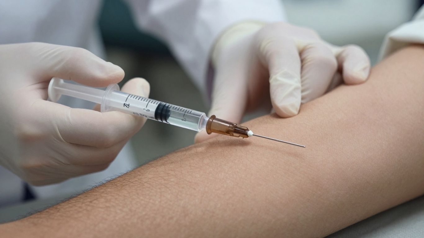 Close-up of a needle about to give an injection.