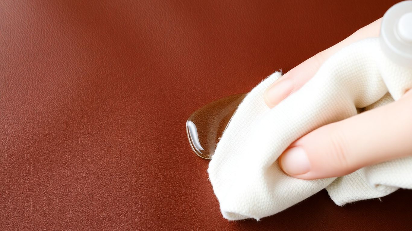 Lederreinigung mit Spülmittel und Tuch